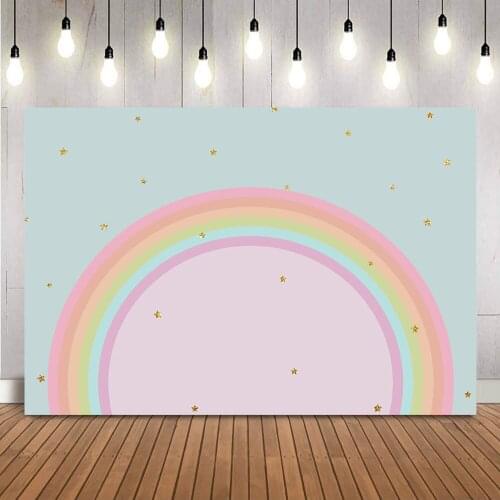 Rainbow Birthday Backdrop for Photography Children Newborn Portrait Background for Photo Studio Photocall Baby Shower Birthday