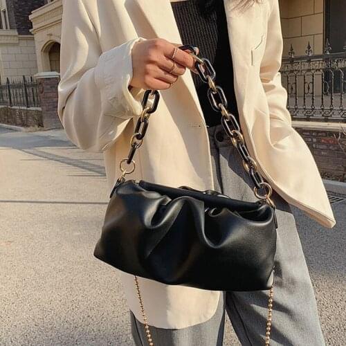 Luxury Brand Cloud Handbag Womens Bag Superior Pu Leather Thick Chain Shoulder Bags Trendy Crossbody Bags For Women New Purse