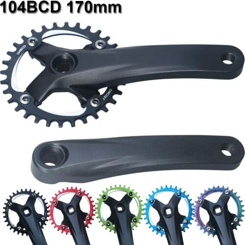 Mountain Bike Crankset Bicycle Crankset MTB 104BCD Bicycle Crank Set 170MM Crank Arms Bicycle Parts Aluminum Alloy MTB Parts