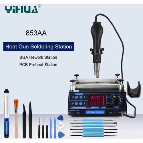 YIHUA Hot Air Gun BGA Rework Station PCB Preheat IR Preheating Station Phone Repair Desoldering Station Heat Gun Soldering Tools