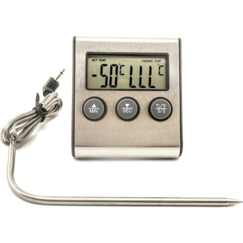 1pcs -50~300 degrees Celsius LCD Digital Probe Oven Thermometer Kitchen Timer Cooking BBQ Clock Alarm Sensor