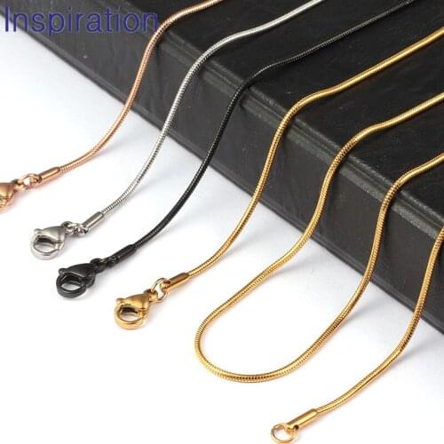 4 Colors 45cm/50cm /60cm/70cm/80cm Thin Snake Chain Stainless Steel Chain Necklace With Lobster Clasp For Pendant Jewelry