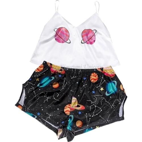 Женские атласные пижамы Unicorn Kigurumi China At AliExpress