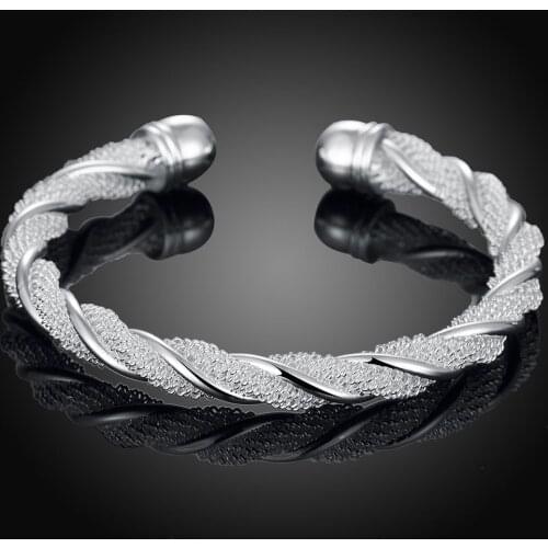 Simple Adjustable 925 Sterling Silver Handmade Weave Charm Bracelet &Bangle For Women Fashion Wedding Elegant Jewelry sl148