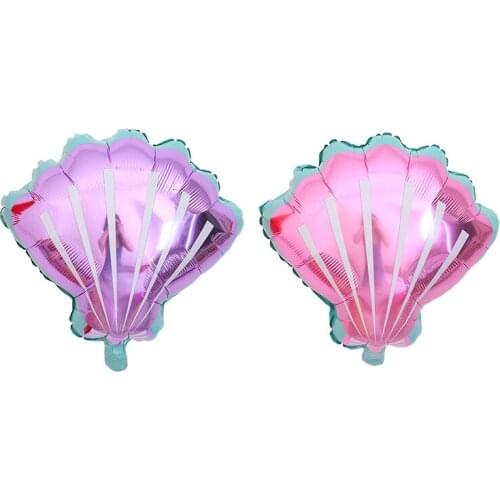 2pcs Shell Foil Balloons Purple Pink Mermaid Birthday Kids Baby Shower Wedding Party Decoration Aluminium Balloons