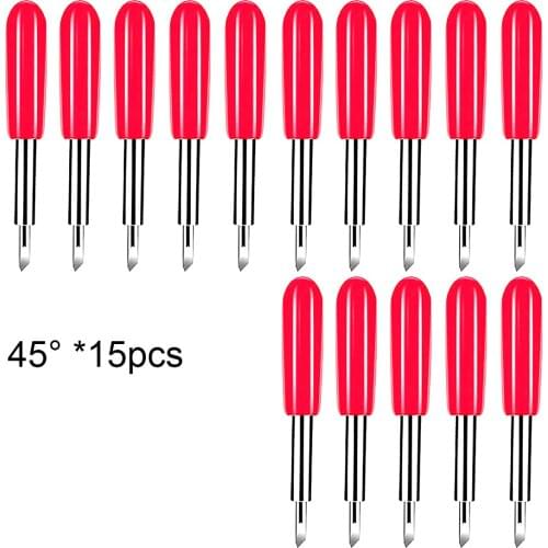 45 Degree 15pcs Plotter Blade Vinyl Cutter Offset Replacement Knife for Cricut Roland Milling Cutter Engraving Hand Tool