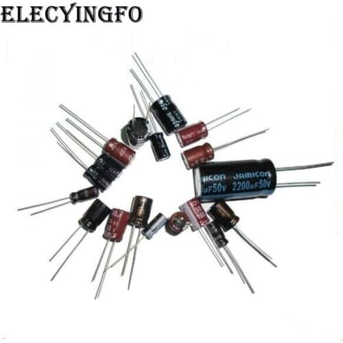 475pcs 27value 4V~35V 220uF-3300uF All Brand Electrolytic Capacitor Assortment Kit for Motherboard repair