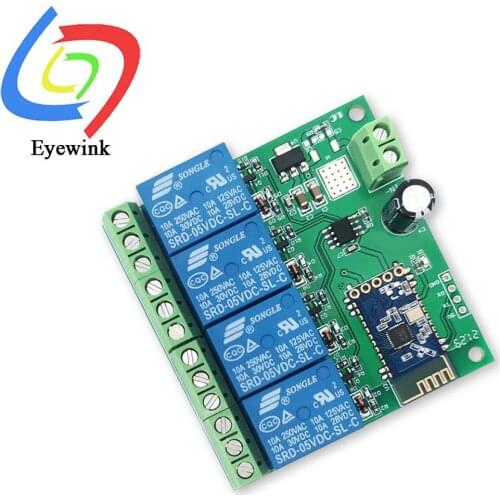 5V / 12V 4 channel Bluetooth relay IOT smart home phone app remote control switch JDY-31