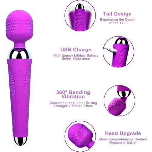 Wireless Dildos AV Vibrator Magic Wand for Women Clitoris Stimulator USB Rechargeable Massager Sex Toys for Muscle Adults