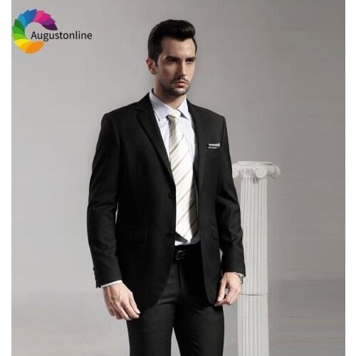 Black Men Suits Business Wedding Suits For Man Groom Blazer Slim Fit Smart Casual Tailor Made Tuxedo Best Man 2 Pieces Costume