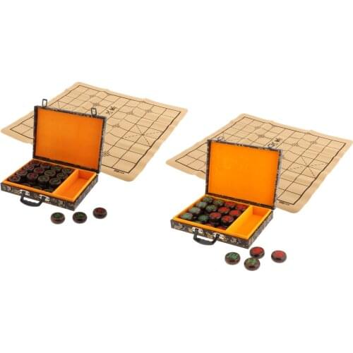 Premium Ebony Wood Chinese Chess Set Family Traditional Xiangqi Tabletop Strategy and Skill Board Game