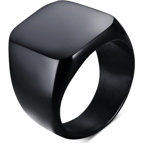 Stainless Steel Black Gold Color Rings Cool Fashion Big Ring for Men Party Chic Jewelry Gift for Men Birthday