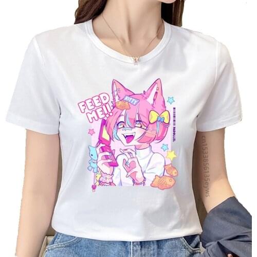 Cute Cartoon Sweet Girls Japanese Streetwear Harajuku Fun Pink Kawaii Casual Tops Ulzzang Vintage Loose New Summer Women T-Shirt