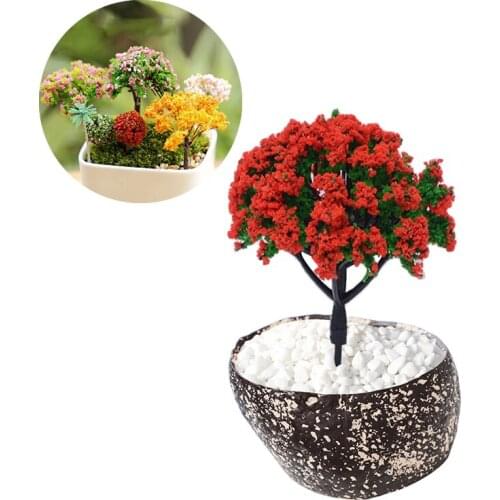 Miniature Tree Multicolour Artificial Tree Pine Red Maple Cherry Tree Mushroom Micro Plants Cherry Tree Mushroom Micro Landscape