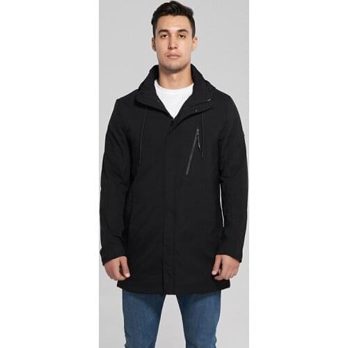 2020 Men Long jackets Autumn Coats Men Casual Warm Padded Coat Mens Trench Parka Windbreaker Jacket Hooded Men Long Outwear Men