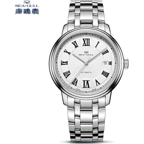 Seagull Watches Mens 2021 Top Brand Seiko Automatic Wristwatch Business Steel Band Mens Waterproof Calendar Watch 816.11.1027