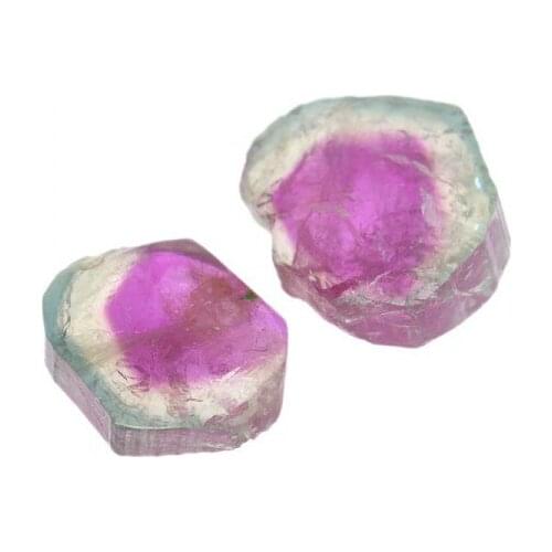 10.26ct Set Watermelon Tourmaline Slice Cut