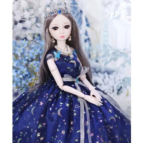 New 1/3 60cm BJD Doll Set 23 Joint Movable Fashion Princess Girl Dress Up Toy 4D Simulation Eyes Children 2021 Christmas Gift