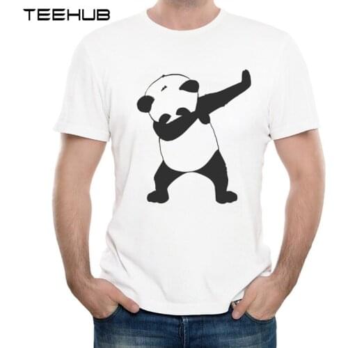 New Arrivals 2019 Mens Summer Fashion Dabbing Panda Printed Short Sleeve T-Shirt Cool Tops Soft Tee
