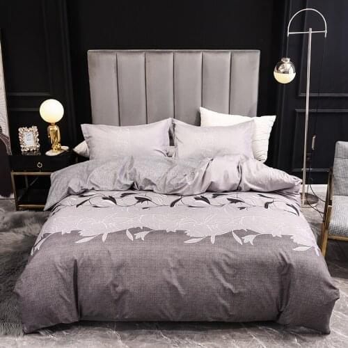 New Silver Gray Printed Luxury Bedding Sets Custom/King/Europe/USA,Duvet Cover Set Quilt Comforter Cover Twin Queen King Bed Set