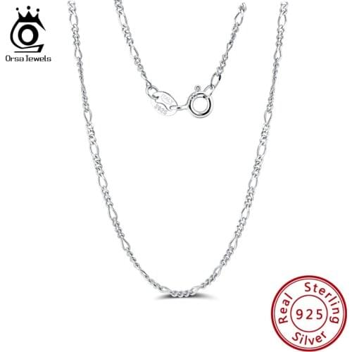 ORSA JEWELS Sterling Silver Necklaces Chains For Women Upgraded Version Letter Chains Women Necklace Fashion Fine Jewelry SC27