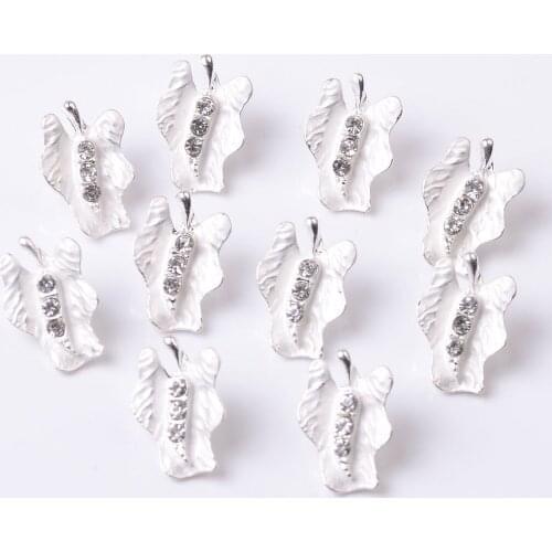 10 Crystal Leaves Rhinestone Charms Pendants for DIY Wedding Hair Jewelry Making