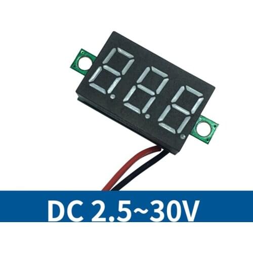 0.36inch LED Digital DC Volmeter DC2.5-30V Digital Gauge Voltmeter Voltage Meters Home Use Tool Voltage Measuring 2 Lines 3color