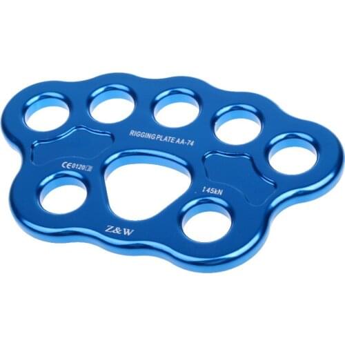 45KN Paw Rigging Plate Climbing Rigging Plate with Multiple Anchor Holes for Caving Climbing Rescue Rock Climbing