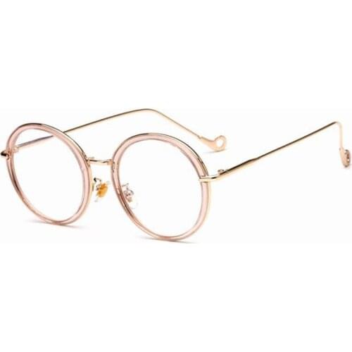 Veshion Round Glasses Frames Women Cat Eye Styles UV400 Metal Frame Optical Fashion Computer Glasses