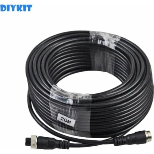 DIYKIT 20 Meters 66 Feet Waterproof 4pin Connectors Extension Cord Video /Signal Cable For Camera Monitor Reversing System