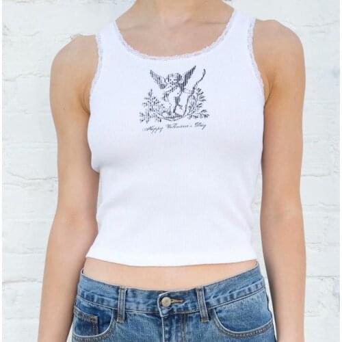 Sweet Women Soft Cotton O Neck Sling 2021 Summer Fashion Ladies High Street Slim Vest Female Solid Color Vest Top