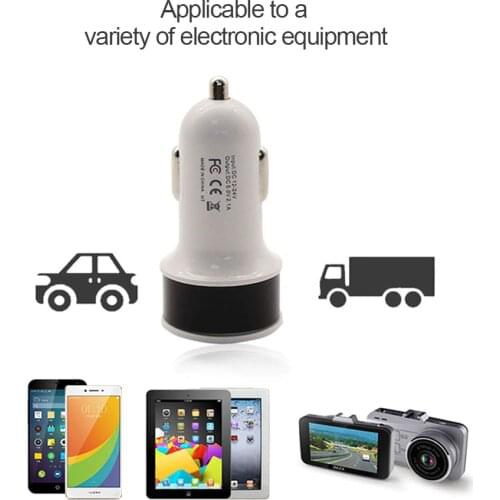 1Pcs Mini USB Car Charger For Mobile Phone Tablet GPS 2.1A Fast Charger Dual USB Car Phone Charger Travel charger Car accessorie
