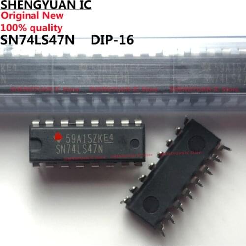 10 pcs/lot SN74LS47N DIP-16 SN74LS47 74LS47N 74LS47 BCD TO 7-SEGMENT DECODER/DRIVER 100% new imported original 100% quality