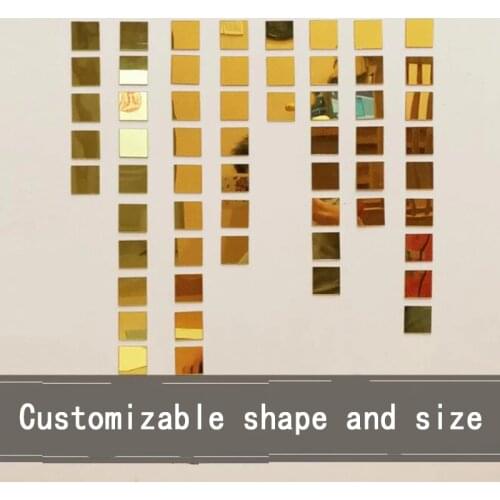 100Pcs/lot Christmas DIY Acrylic Mirror Wall Sticker Gold Polka Dots Round Shape Stickers Decal Mosaic Mirror Room Home Decor