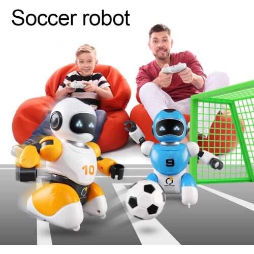 2Pcs/Set Cartoon Electric Remote Control Music Dancing Soccer Battle Robot Toy