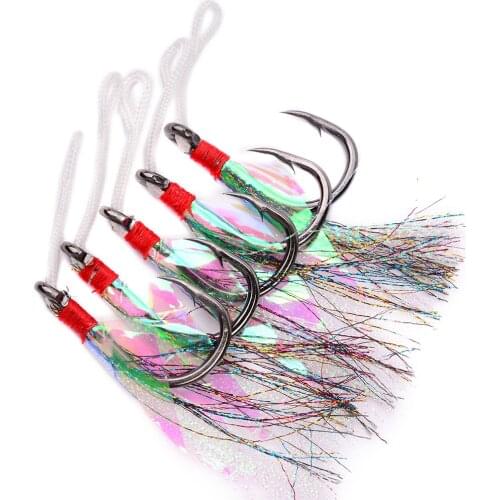 2pcs Tied up Iron Fish Hook Hook Fishing Pesca Jigging Spoon Metal Plate Fishing Hook Saltwater fishing accessories