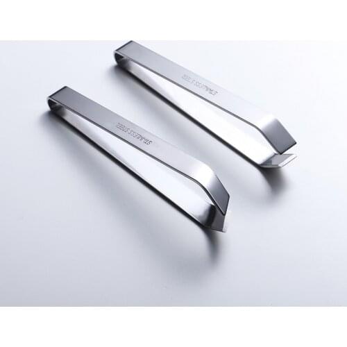 2 Pieces Fish Bone Tweezers, Stainless Steel Flat and Slant Tweezers Pliers Remover Tool