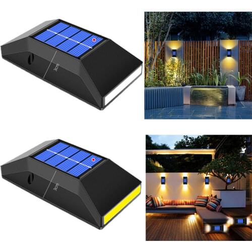2 PCSLED Solar Light Outdoor Waterproof Lighting Wall Light Sunlight White Light Garden Decoration LED Street Light