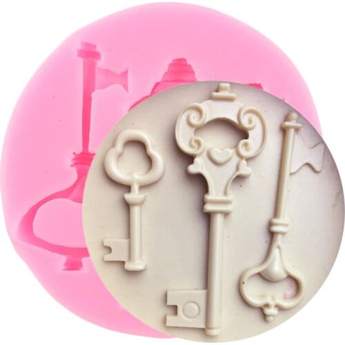 3D Keys Shape Silicone Molds DIY Party Chocolate Cupcake Topper Fondant Cake Decorating Tools Candy Polymer Clay Resin Moulds