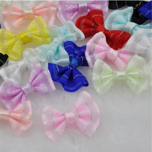 60pcs Upick Mini Ribbon Bows DIY Sewing Appliques Crafts Wedding Deco E159