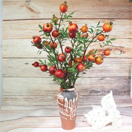 85 Cm Artificial Large Pomegranate Fruit Berry Branch with Flower 5 Head Pomegranate Artificial Fruit Home Plant Tree Decoration