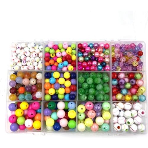 850pc Acrylic round color Beads Set for jewelry making diy accessories Bracelet Necklace Mix Plastic Alphabet Beads boxs 4m rope