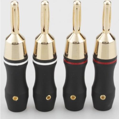 Audiocrast BL002 4mm Banana Plug Right Angle Gold-Plated Video Speaker Adapter Audio Connector Banana Connector