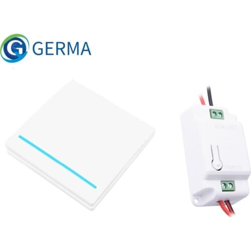 GERMA 433Mhz Wireless smart push Switch Light button RF Remote Control AC 110V 220V Receiver Wall Panel Bedroom Ceiling Lamp