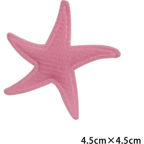 IBOWS 40pcs Shiny Glitter Starfish Appliques Single Side Patches for DIY Headdress Clips Accessories Toy Scrapbooking Sticker