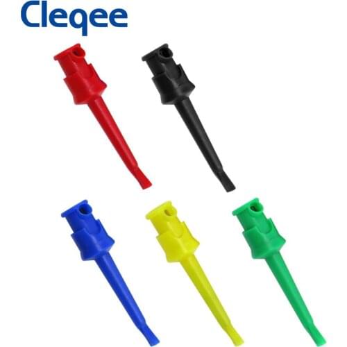 Cleqee P5002 10pcs Multimeter Good Quality Test Hook Clip Lead Wire Kit Grabbers Test Probe SMT/SMD IC D20 Cable Welding