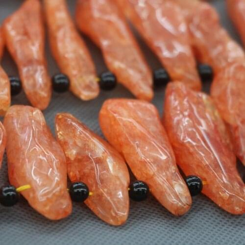 CYW 2018 Large Orange Spike Beads, Druzy Faceted Gems Stone DIY Necklace Connector, Free shipment, 15.5inch Full Strand