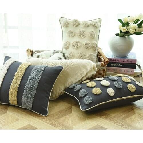 Home Decor Handmade Embroidery Circle Pillow Cover Luxury India Cushion Cover Decorative Lumber PillowCase Pillow Sham 30x50cm
