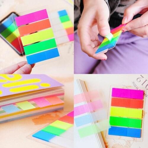 Fluorescence colour Memo Pad Self Adhesive Sticky Notes Point Paper Sticker Supplies It Marker office Memo Bookmark School F6X4
