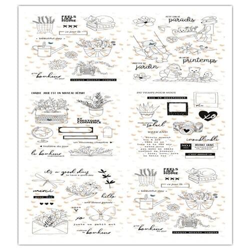 French Clear Stamp for Scrapbooking Transparent Silicone Rubber DIY Photo Album Decor 0476